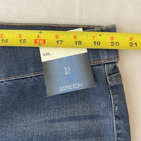 NY&C Women's Pull-on Blue Denim Leggings Pants Size XXL High Waist Stretch  NWT - Picture 10 of 13